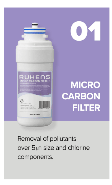 Micro-carbon filter for RUHENS WHP-3700