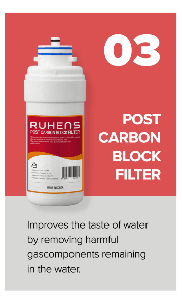 Post-carbon filter for RUHENS WHP-3700